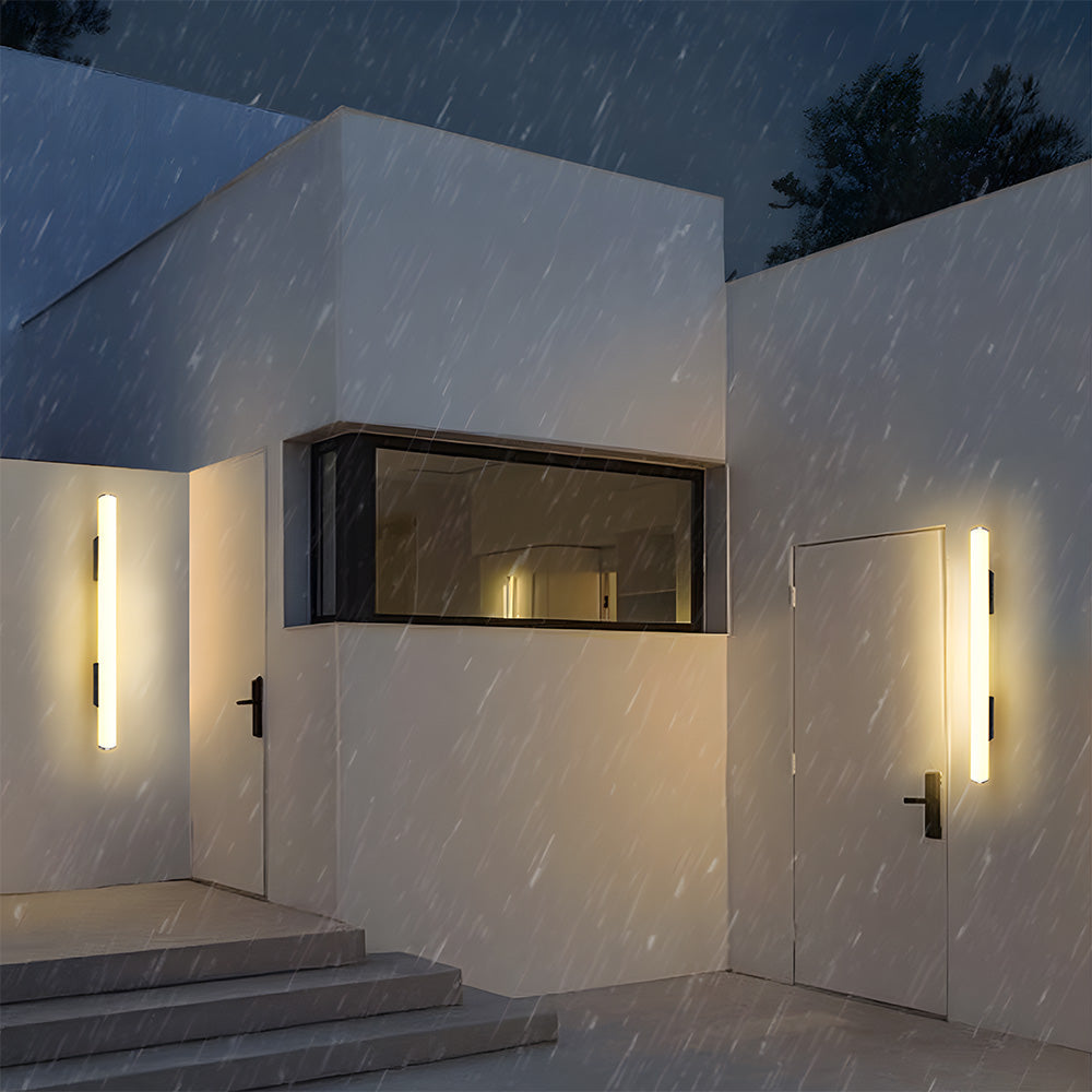 Modern Long Strip Black Acrylic Outdoor Wall Light for Patio