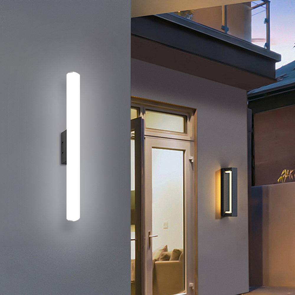Modern Long Strip Black Acrylic Outdoor Wall Light for Patio