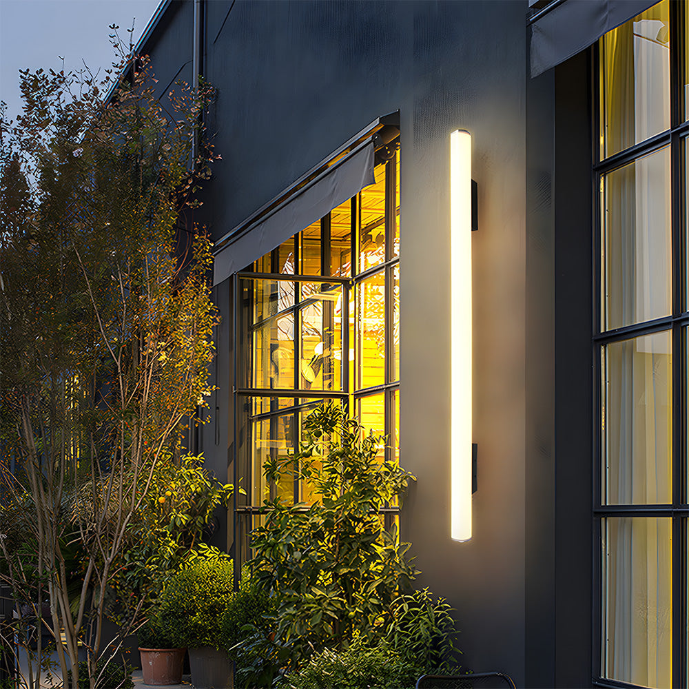 Modern Long Strip Black Acrylic Outdoor Wall Light for Patio