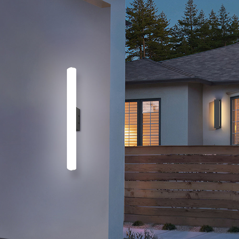 Modern Long Strip Black Acrylic Outdoor Wall Light for Patio