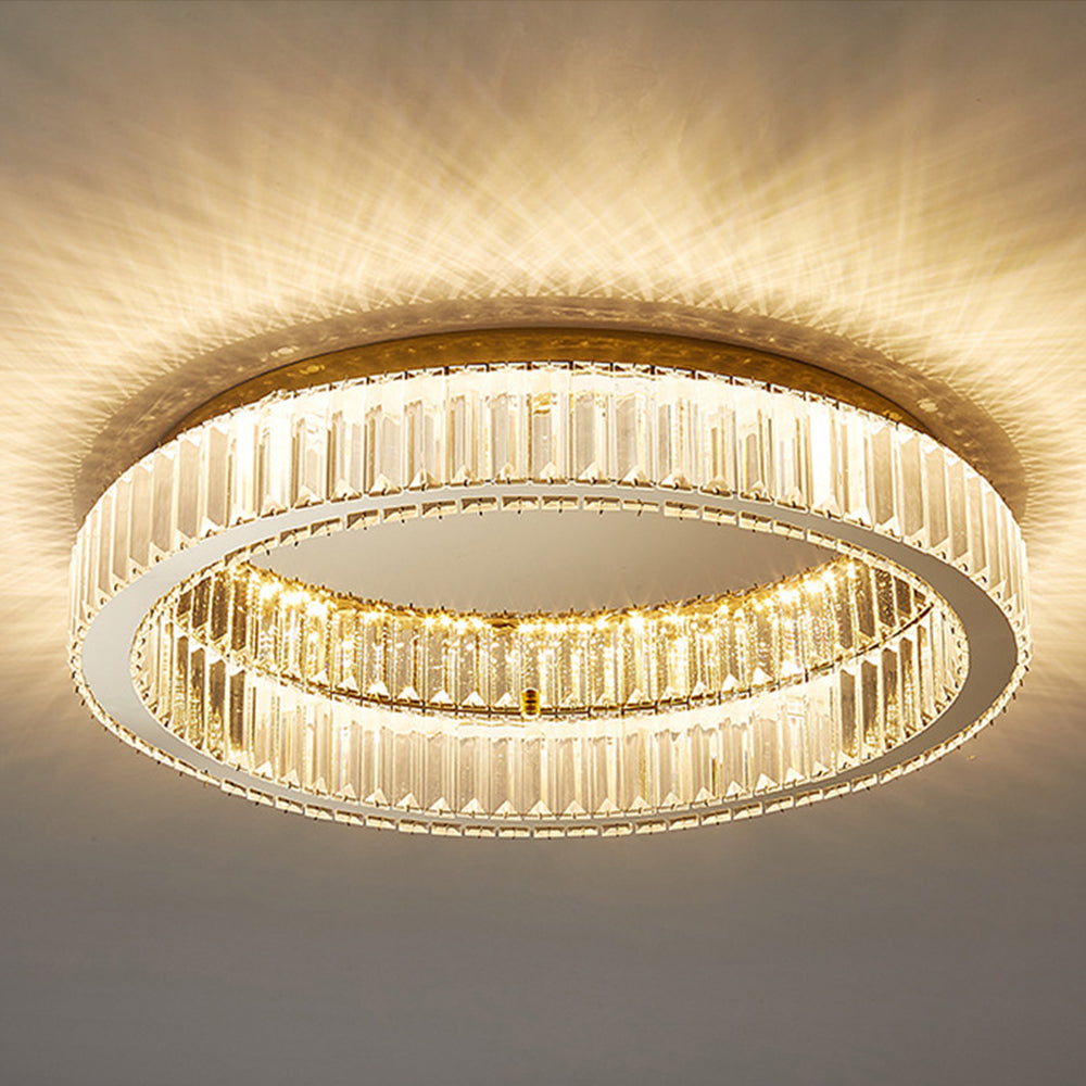 Modern Circle Gold Crystal Ceiling Light