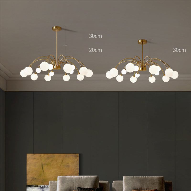 Lampsmodern Chandelier Modern Magic Bean Brass Chandelier Bubble Glass ...