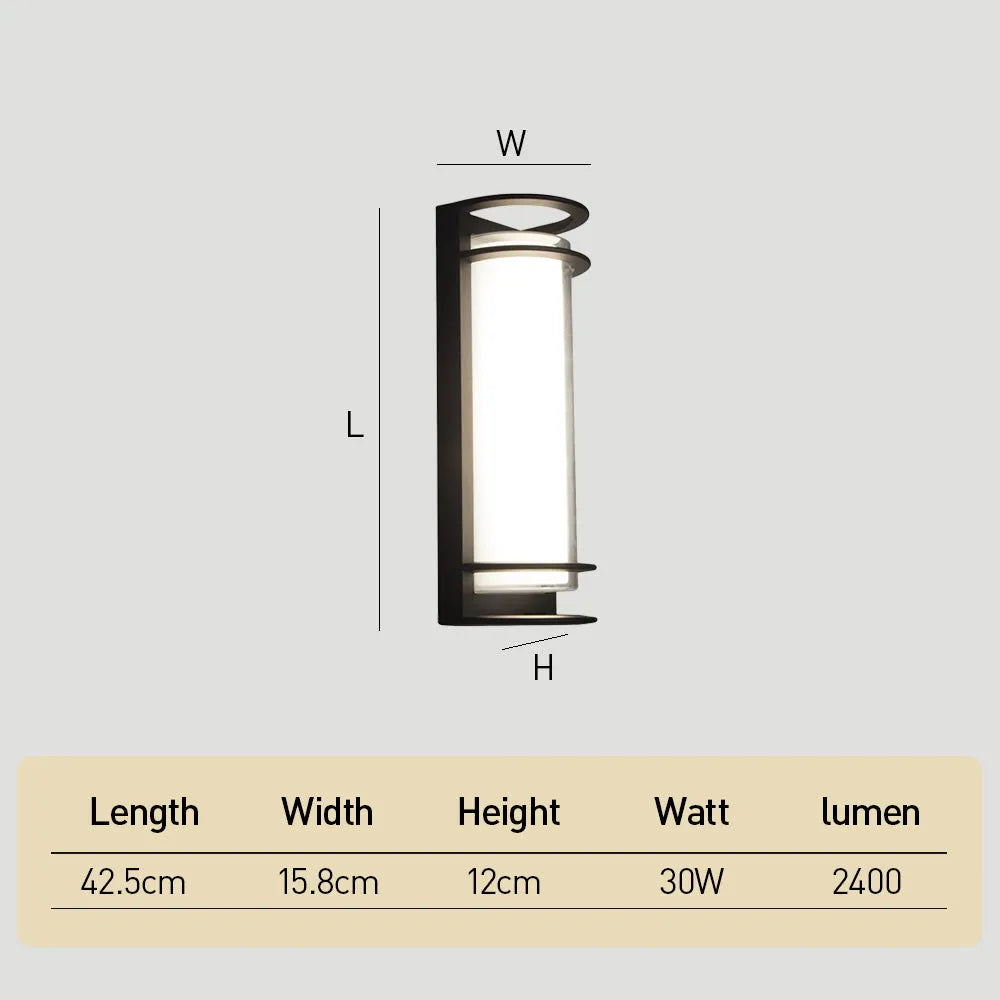 Modern Cylinder Waterproof Outdoor Wall Sconce for Porch