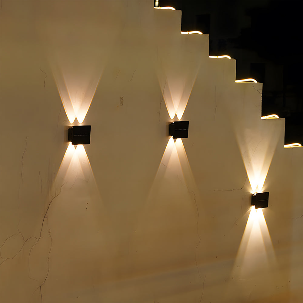 Modern Acrylic Outdoor Black Solar Wall Light