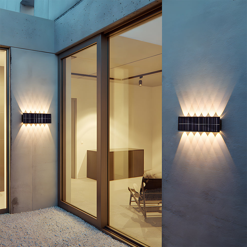 Modern Acrylic Outdoor Black Solar Wall Light
