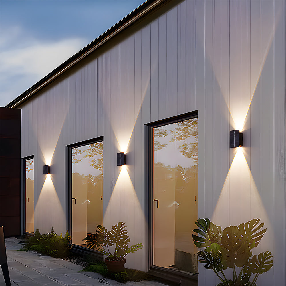 Modern Acrylic Outdoor Black Solar Wall Light