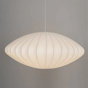 Mid-Century Silk Living Room White Pendant Light