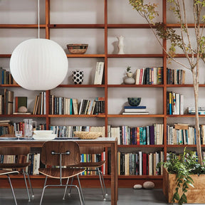 Mid-Century Silk Living Room White Pendant Light