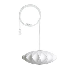 Mid-Century Silk Living Room White Pendant Light