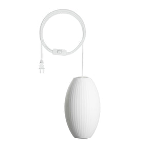 Mid-Century Silk Living Room White Pendant Light