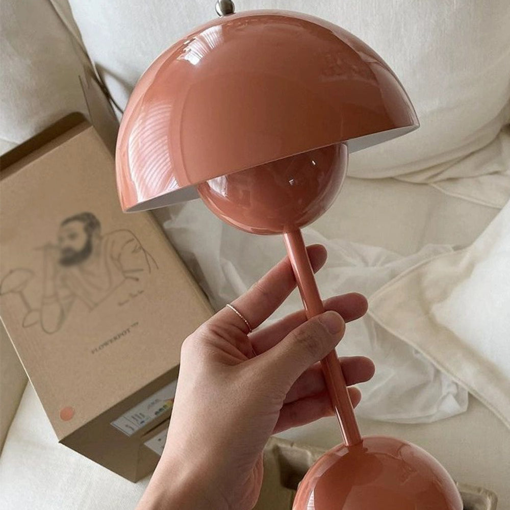 Simple Metal Flowerpot Table Lamp For Living Room