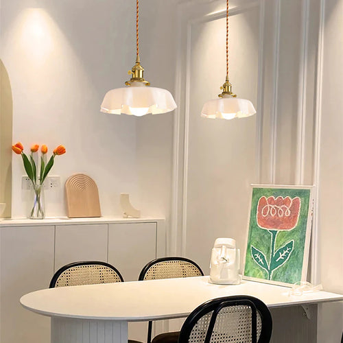 Pendant Light Modern Pendant Light Romantic Small Ribbon Edge Glass ...