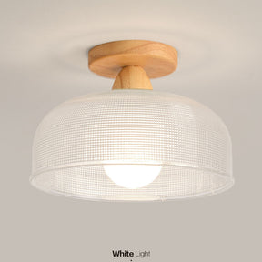 Vintage Solid Wood Glass Ceiling Lamp