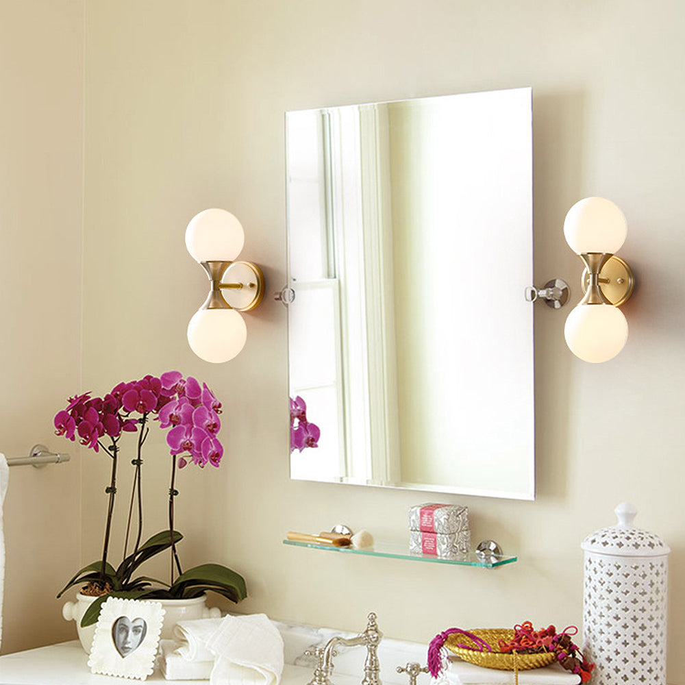 Modern Brass Double Heads Bathroom Vanity Wall Lights