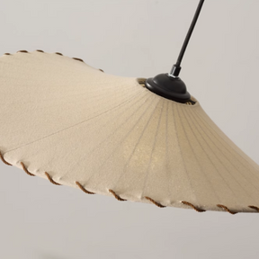 Wabi-Sabi Vintage Lotus Leaf Fabric Pendant Light