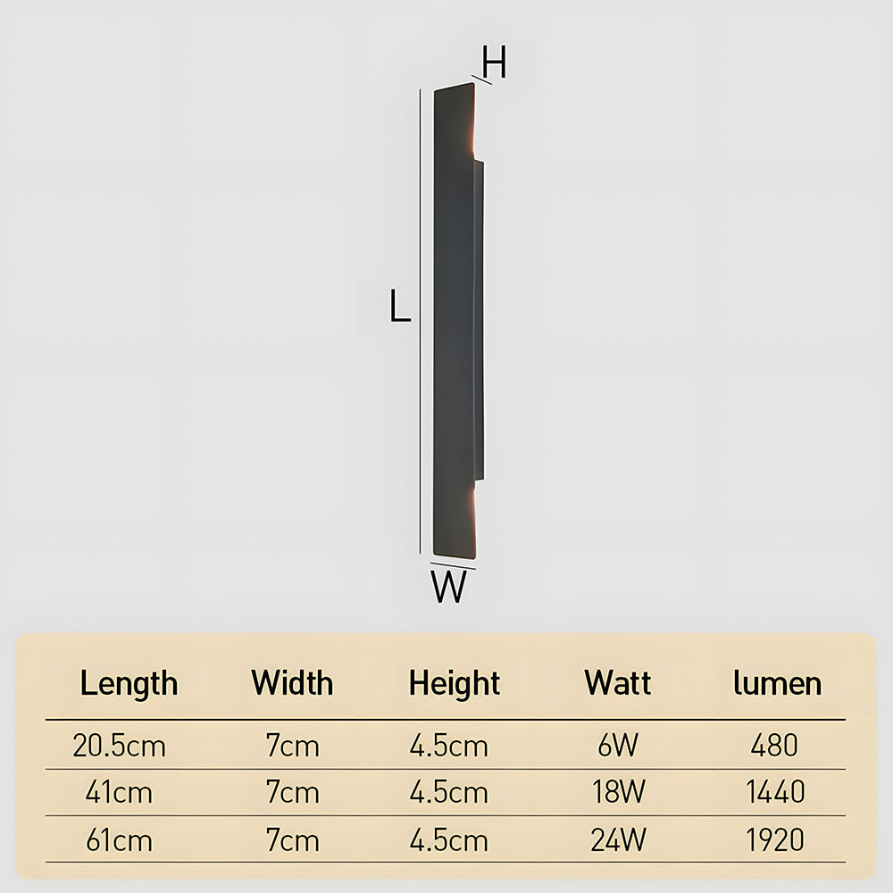 Modern Minimalist Aluminum Outdoor Black Wall Sconce
