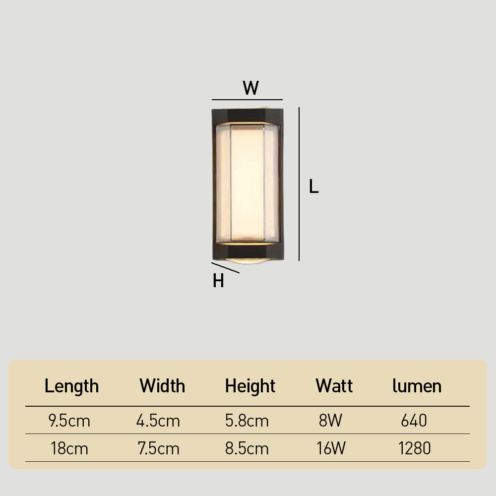 Modern Cylinder Aluminum Waterproof Outdoor Wall Light