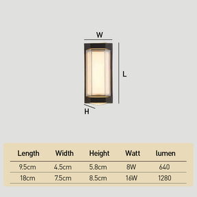 Modern Cylinder Aluminum Waterproof Outdoor Wall Light