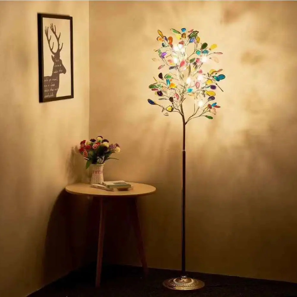 Colored Agate Tree Branch Shaped Floor lamp