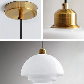 Nordic Milk Glass Plug-In Pendant Light for Kitchen Island