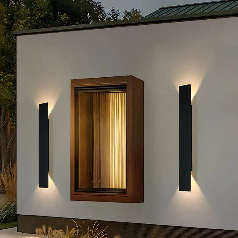 Modern Minimalist Aluminum Outdoor Black Wall Sconce