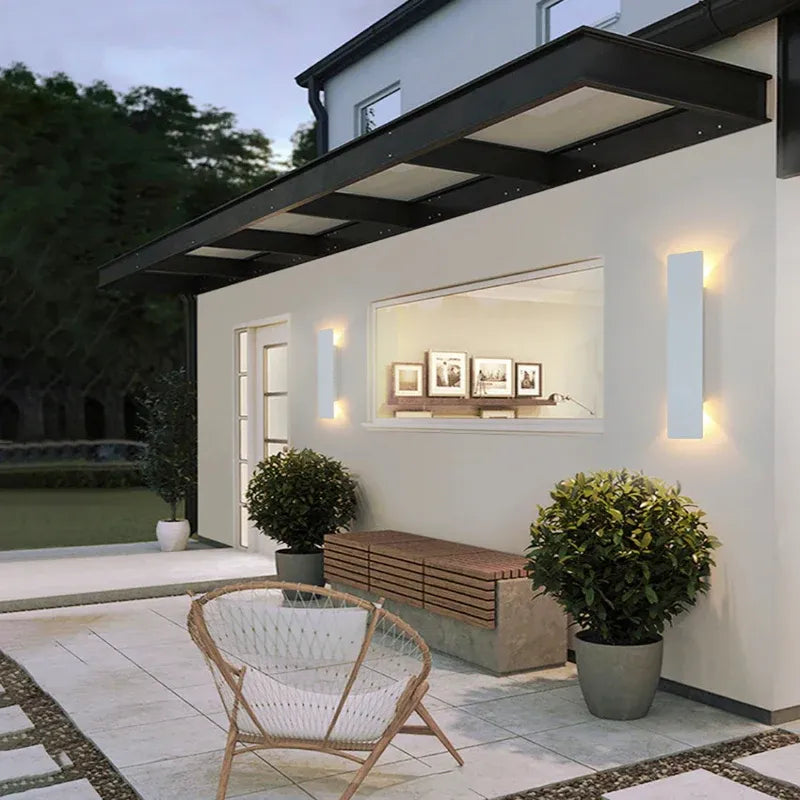 Modern Minimalist Aluminum Outdoor Black Wall Sconce