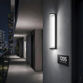 Modern Up and Down Glass Black Outdoor Wall Lights