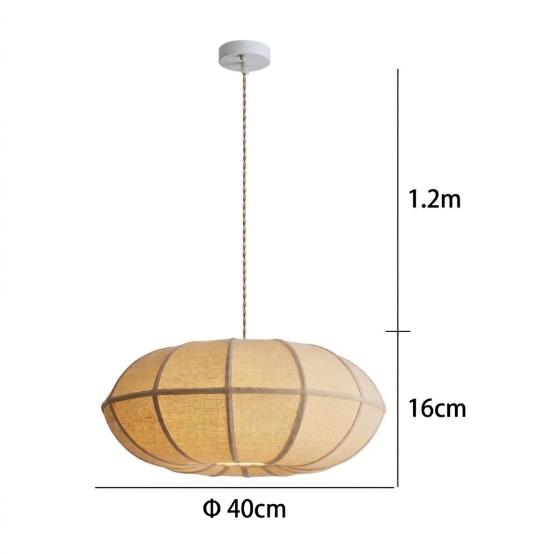Natural Oval Fabric Pendant Lights for Living Room