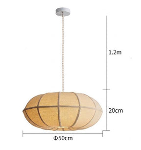 Natural Oval Fabric Pendant Lights for Living Room