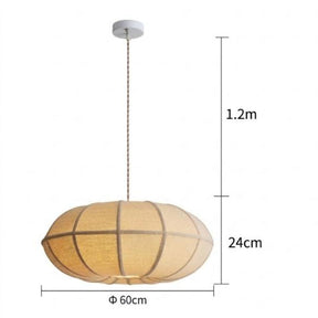 Natural Oval Fabric Pendant Lights for Living Room