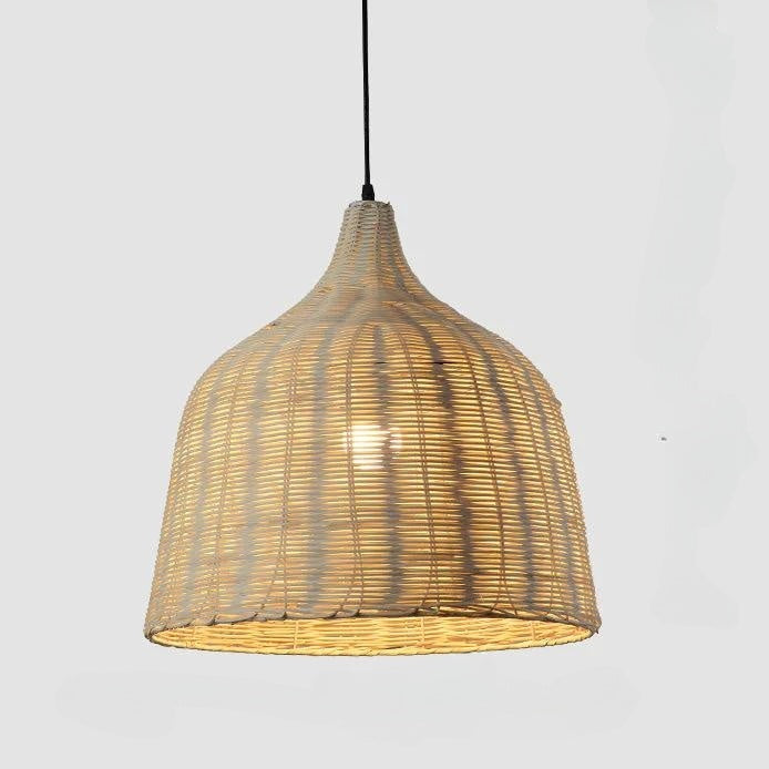 Bamboo Rattan Basket Pendant Light For Kitchen