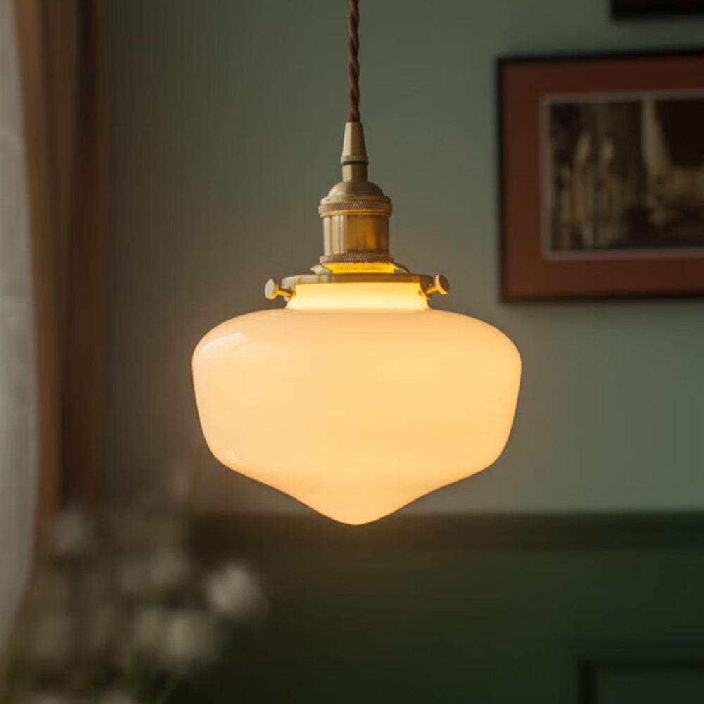 Retro Lantern Glass Pendant Hanging Light
