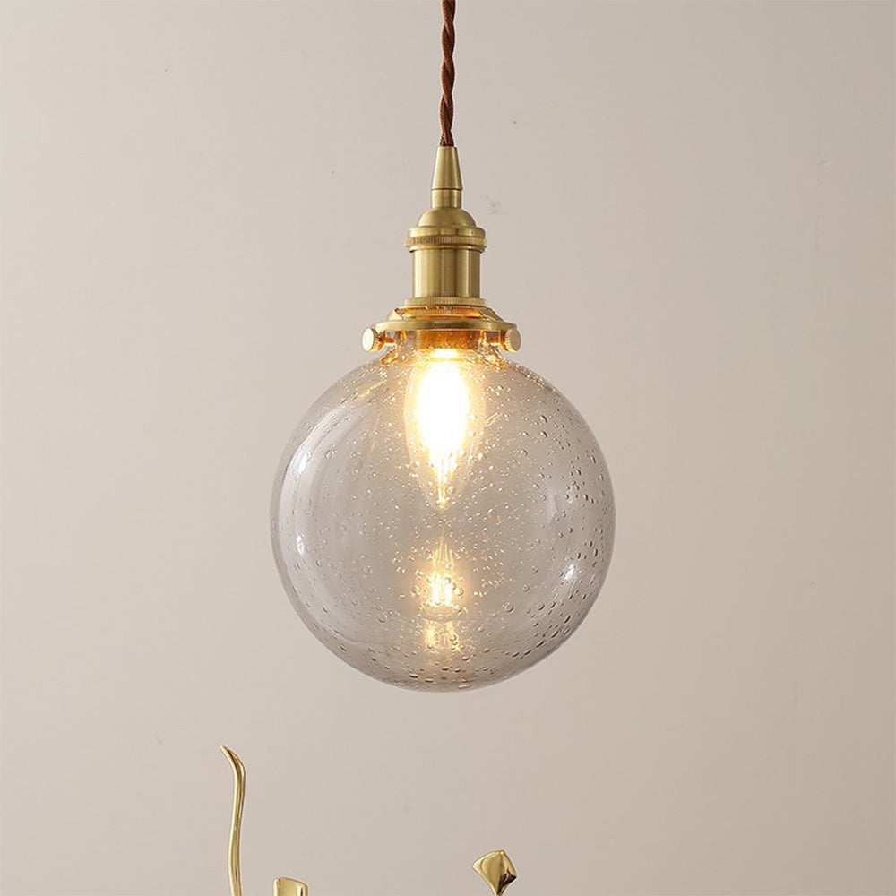 Pendant Light  Gray Glass Hanging Lamp -Homdiy