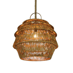 Retro Rattan Basket Pendant Light For Living Room