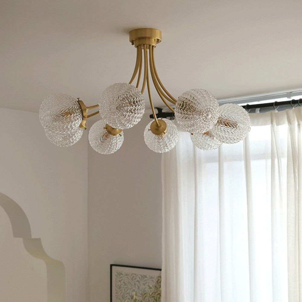Mid Century Circle Metal Chandelier For Living Room