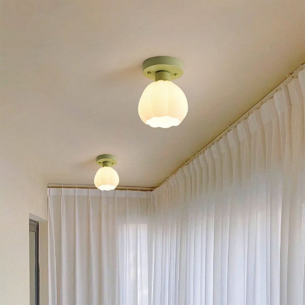 Modern Flower Shape Semi-Flush Ceiling Light -Homdiy