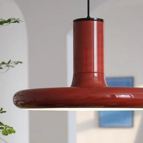 Modern Simple Red Metal Saucer Pendant Light