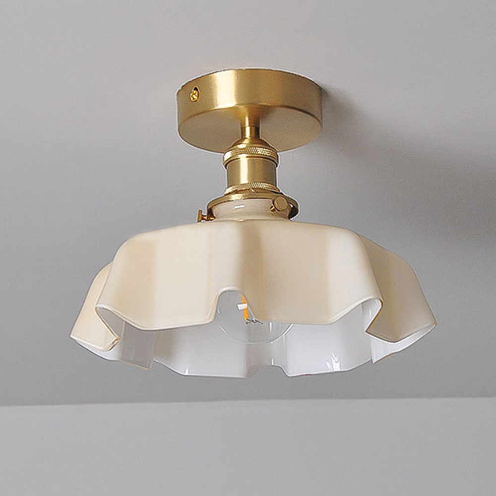 French Glass Lampshade Kitchen Island Ceiling Lamp