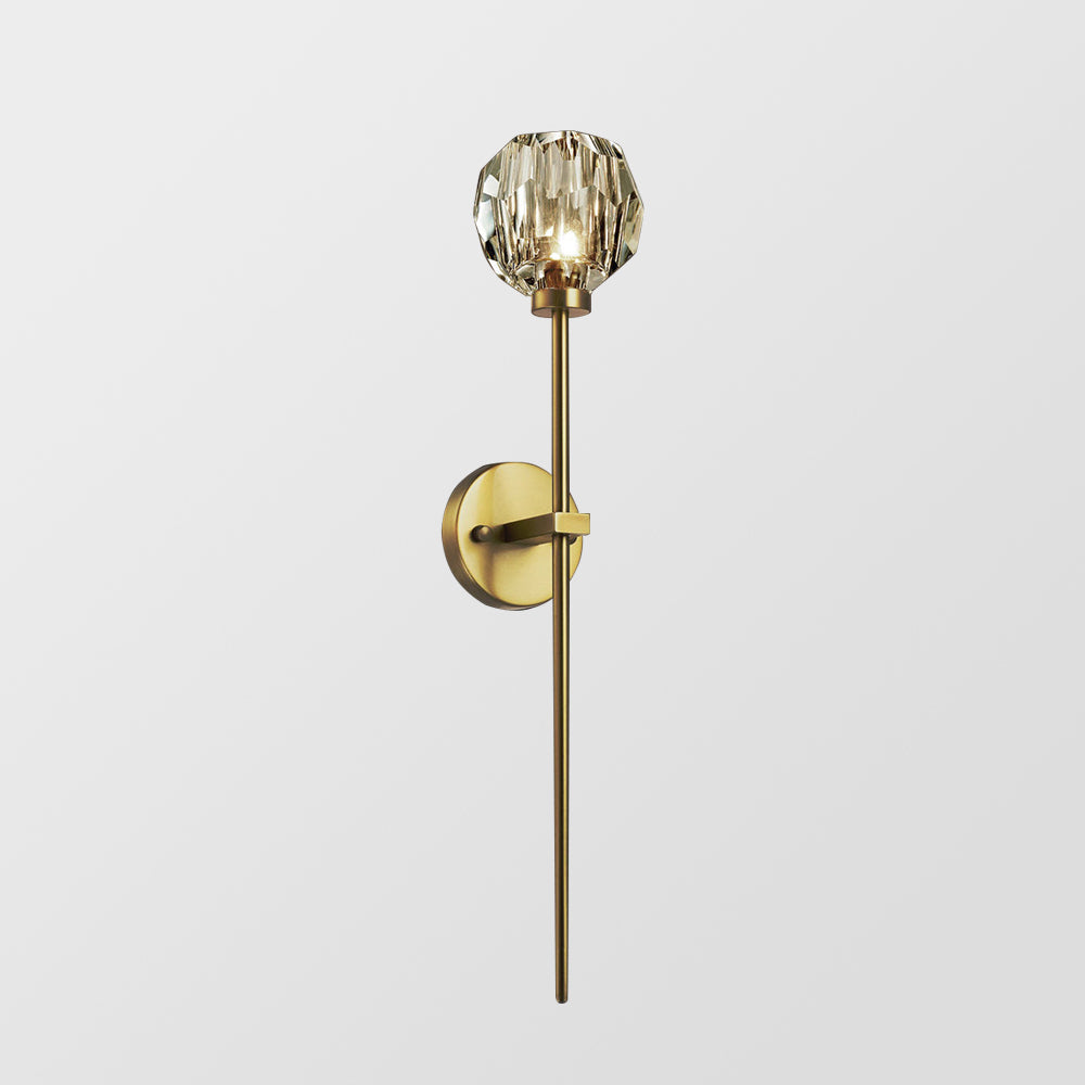 Modern Crystal Ball Mounted Antique Brass Wall Lamp