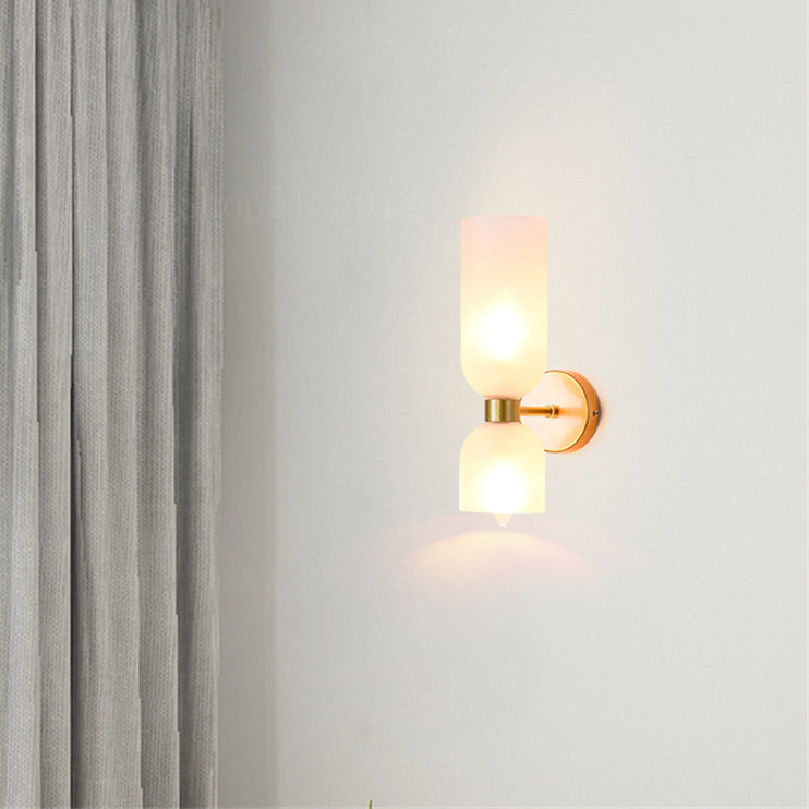 Decoration Double Head Glass Wall Lamp LED Sconce for Bedroom -Lampsmodern