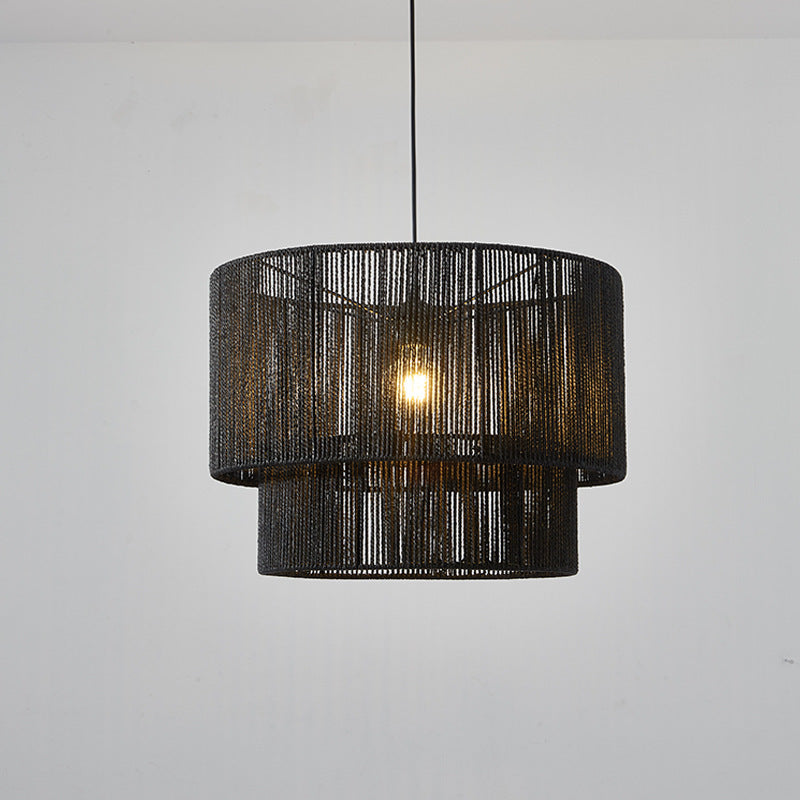 Modern Weave Rope Ceiling Light Fixture Retro Pendant Light -Lampsmodern