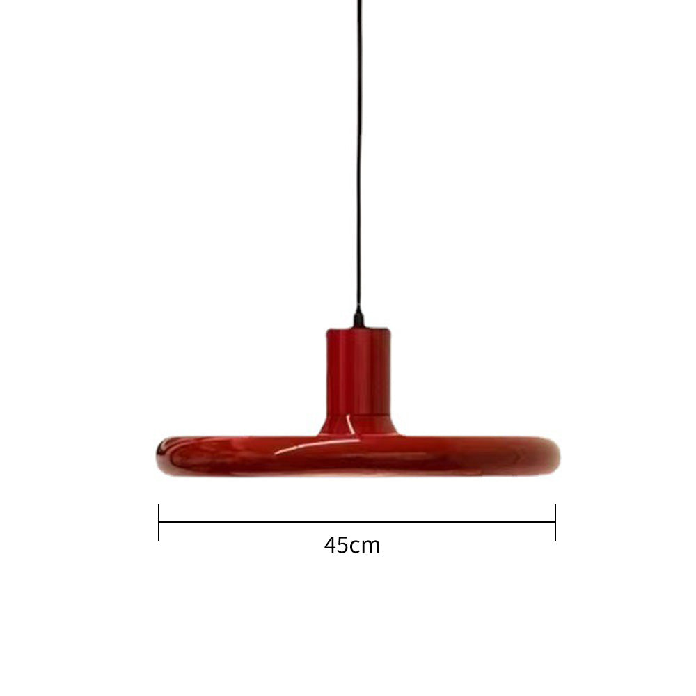 Modern Simple Red Metal Saucer Pendant Light