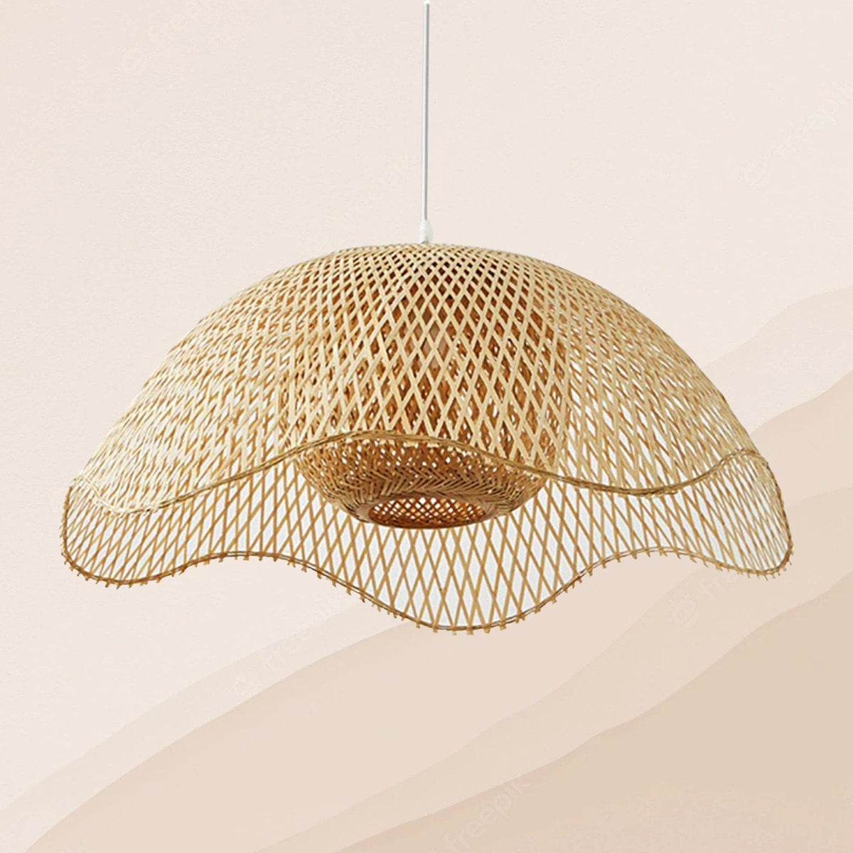 Bamboo Woven Hanging Lighting Wicker Pendant Light -Lampsmodern