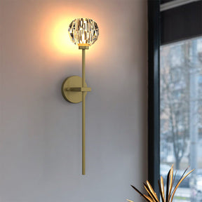 Wall Light Long Stem Crystal Shade For Dining Room -Homdiy