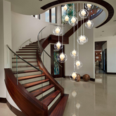 Multi-heads Glass Globe Cluster Stairway Light Pendant Light