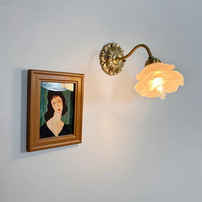 Vintage Copper Flower Petal Glass Wall Lamp -Homdiy