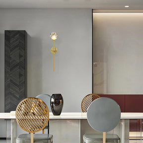 Wall Light Long Stem Crystal Shade For Dining Room -Homdiy
