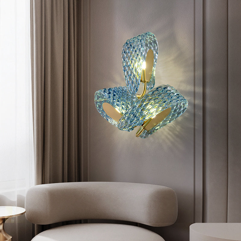 Vintage Blue Glass Wall Lamp Luxury Decoration Wall Lamp -Homdiy