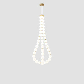 Modern Brass Acrylic Pearl Necklace Chandelier -Lampsmodern
