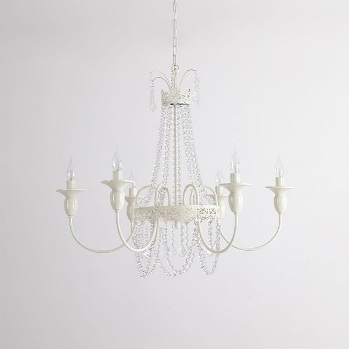 Lampsmodern Retro Glass Chandelier Light Vintage White Chandelier Lamps